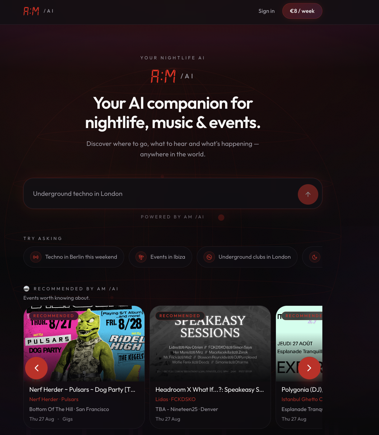 A:M AI — AI / Nightlife